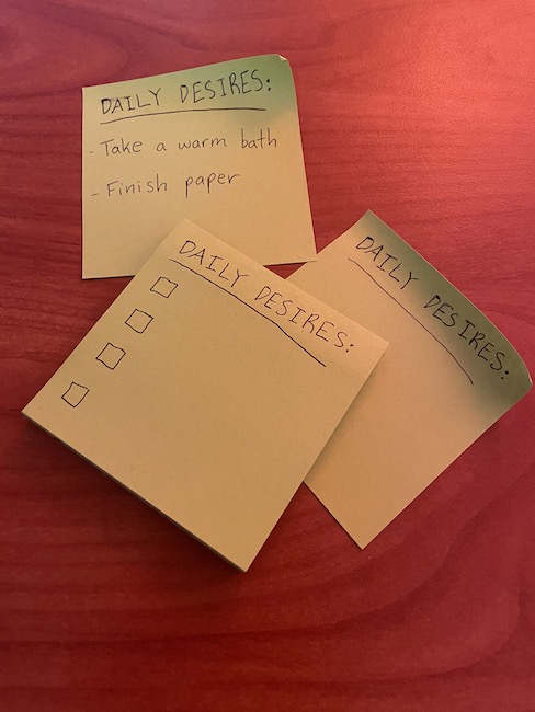 How to write a Daily Desire list: A 4 step process